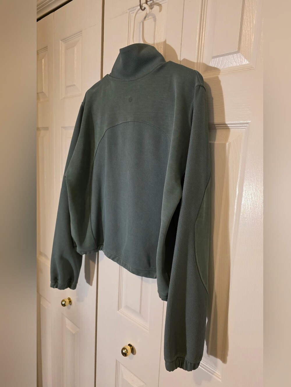 Lululemon Brushed Softstreme Ribbed Half Zip In Green Jasper 10 - Picture 14 of 14